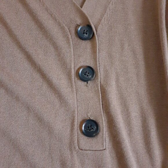 Caroll Paris Women's Size Small Camel Brown Wool Blend Pullover Classic Sweater - Picture 6 of 10